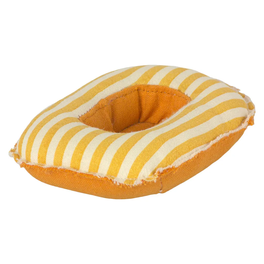 Maileg Toys Mouse Beach Small Rubber Boat Yellow Stripes