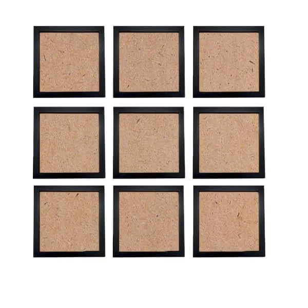 Maurvish Amazing Arts Square Photo Frames For Wall Decoration Set of 9-8x8 Photo Frames For Home, Office or Wall Decoration, Ideal Gift for Friends (Black)