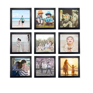 Maurvish Amazing Arts Square Photo Frames For Wall Decoration Set of 9-8x8 Photo Frames For Home, Office or Wall Decoration, Ideal Gift for Friends (Black)