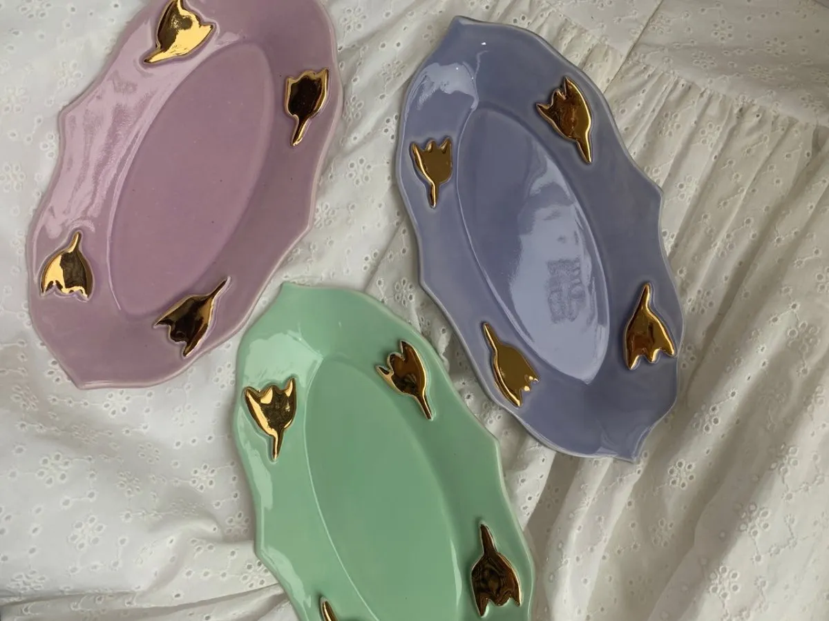 Meg Does Pottery Long Tulip Platters (Various Colours)