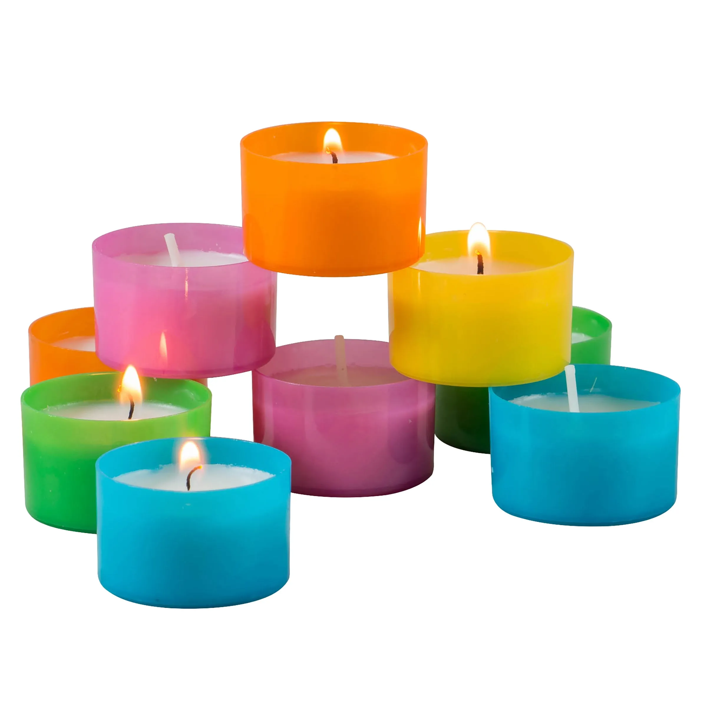 Multicolor Tealight Candles - 6 to 7 Hour Extended Burn Time (96 Pack)