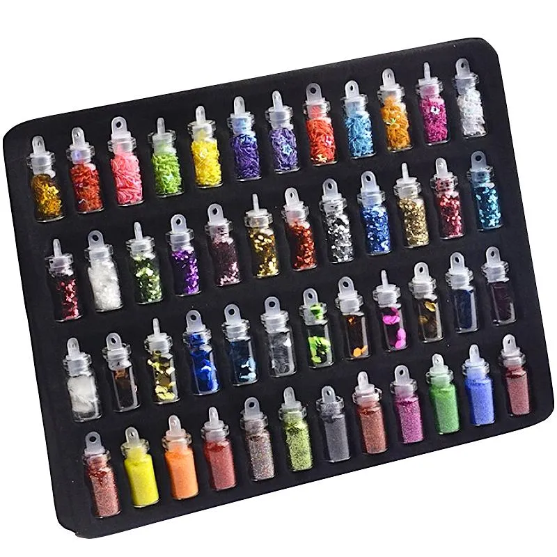 Nail Art Glitters, Flakes and Sequins Set (48 Jars)