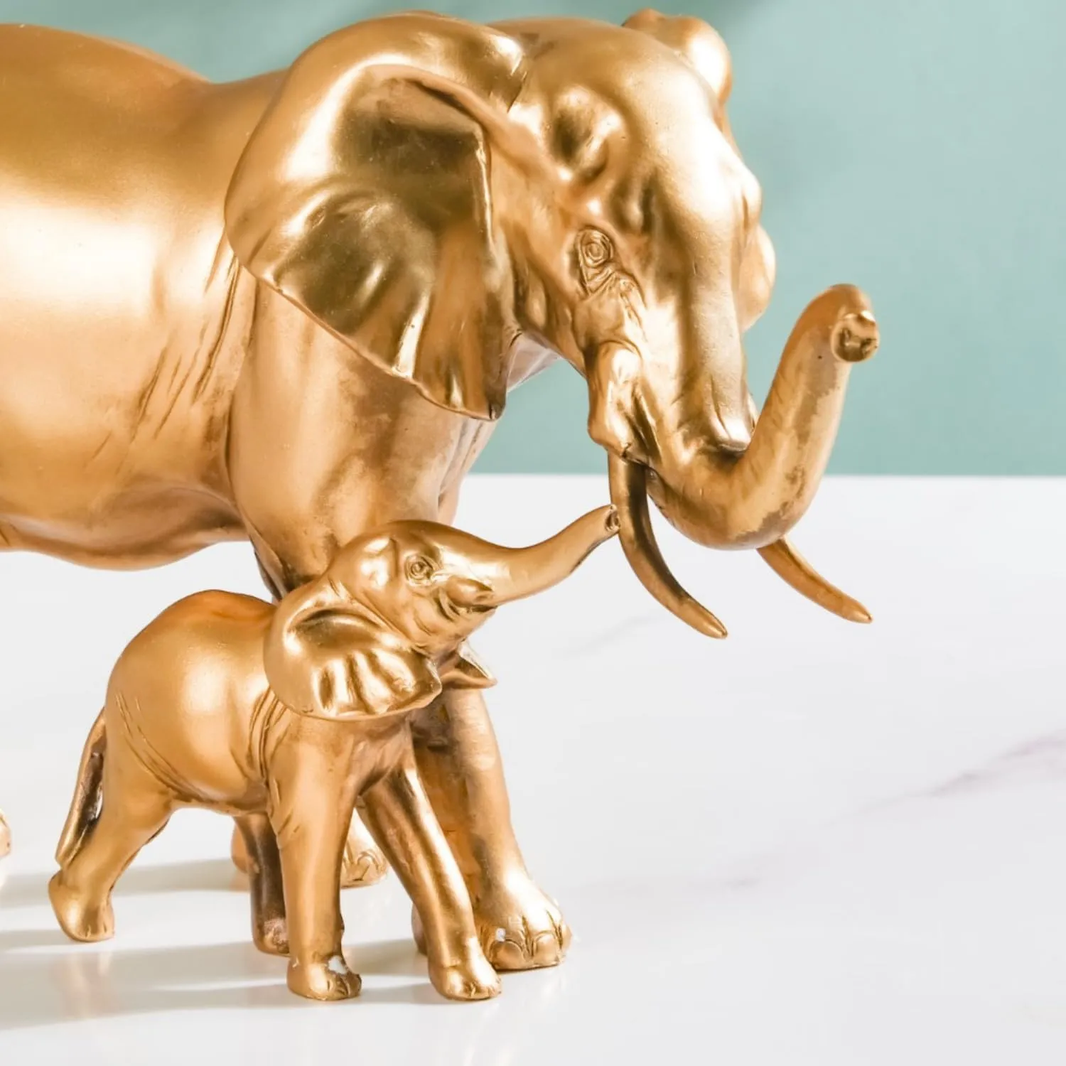 Nestasia Mother and Baby Elephant Decor - Aesthetic Room Decor, Bedroom Decoration Items, Decorative Items for Home, Gold