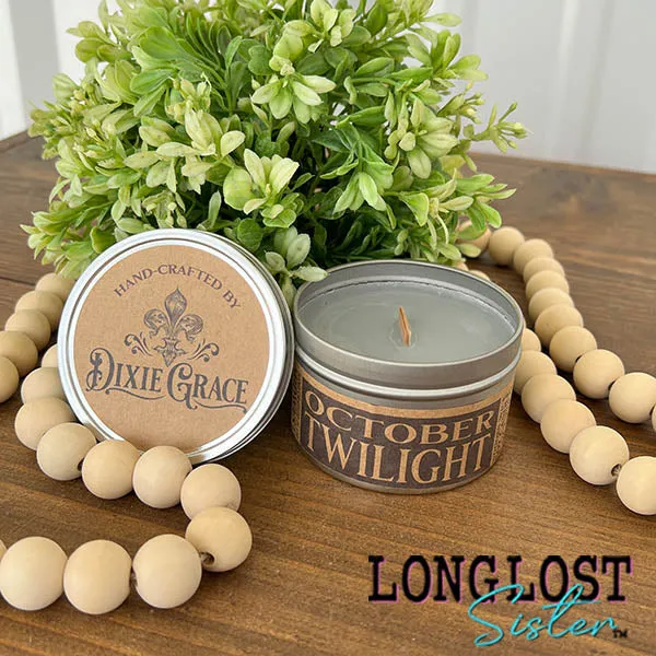 October Twilight 8 oz. wooden wick candle
