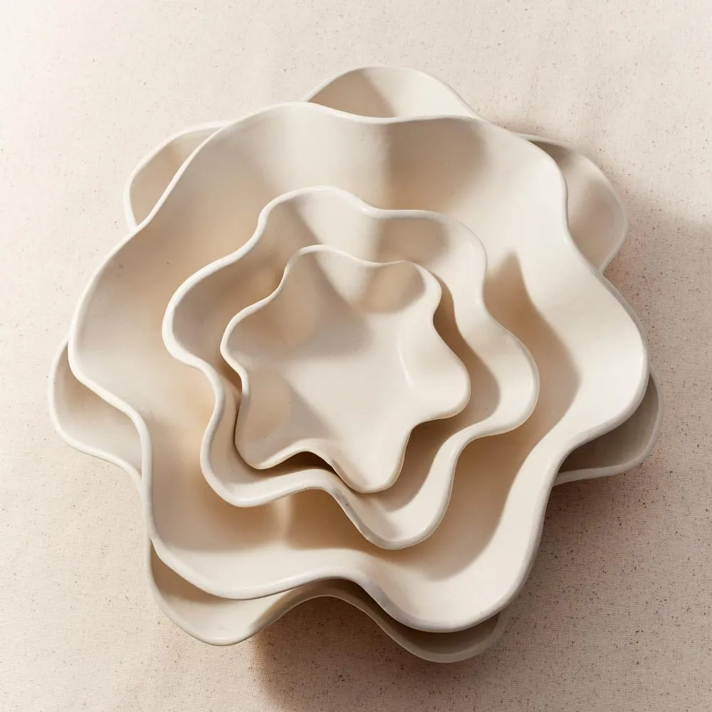 Organic Ceramic Catchall, Small, Blanc