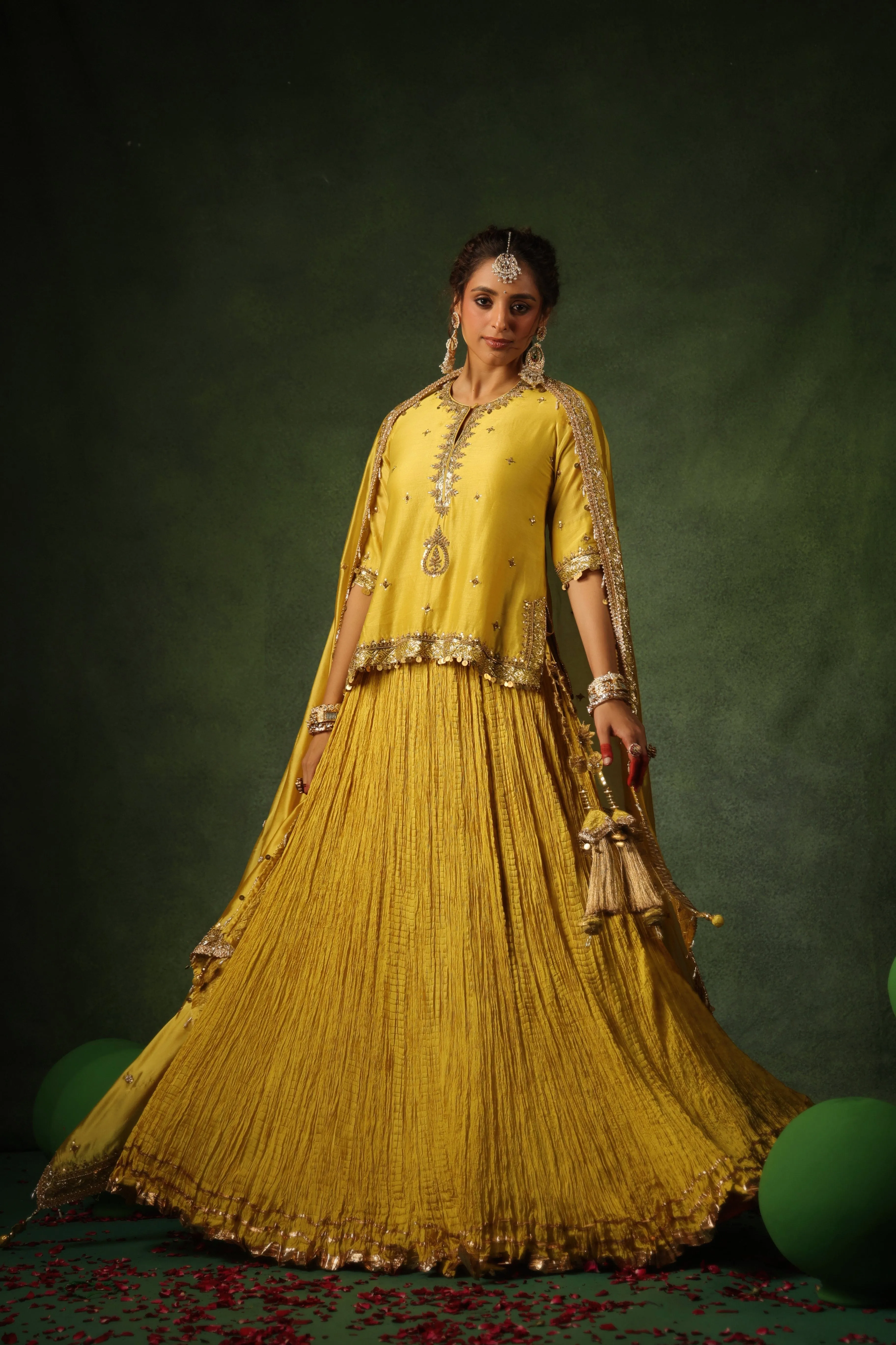 Pakeezah Zardosi Ambi Kurta Lehenga Sunehra