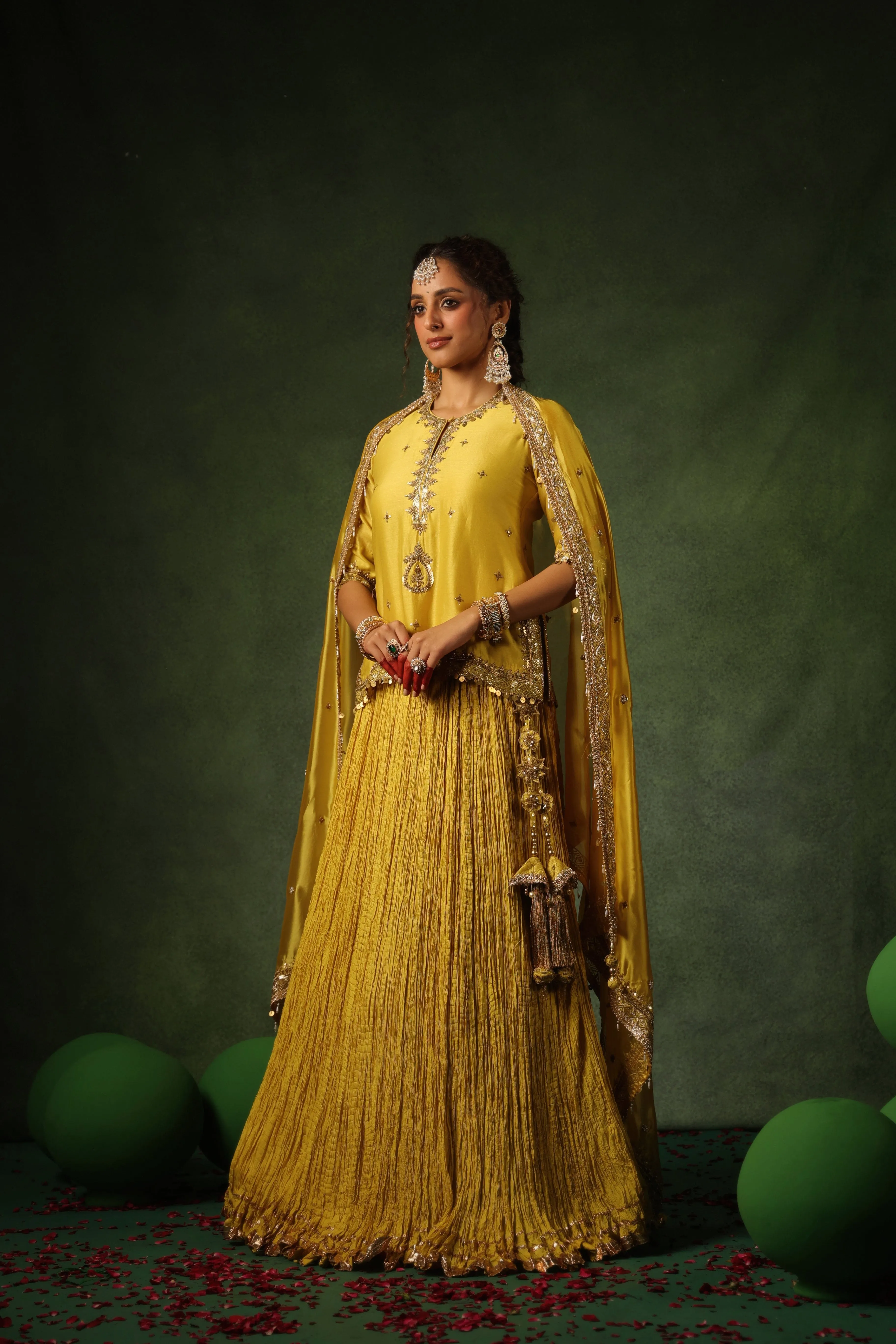 Pakeezah Zardosi Ambi Kurta Lehenga Sunehra