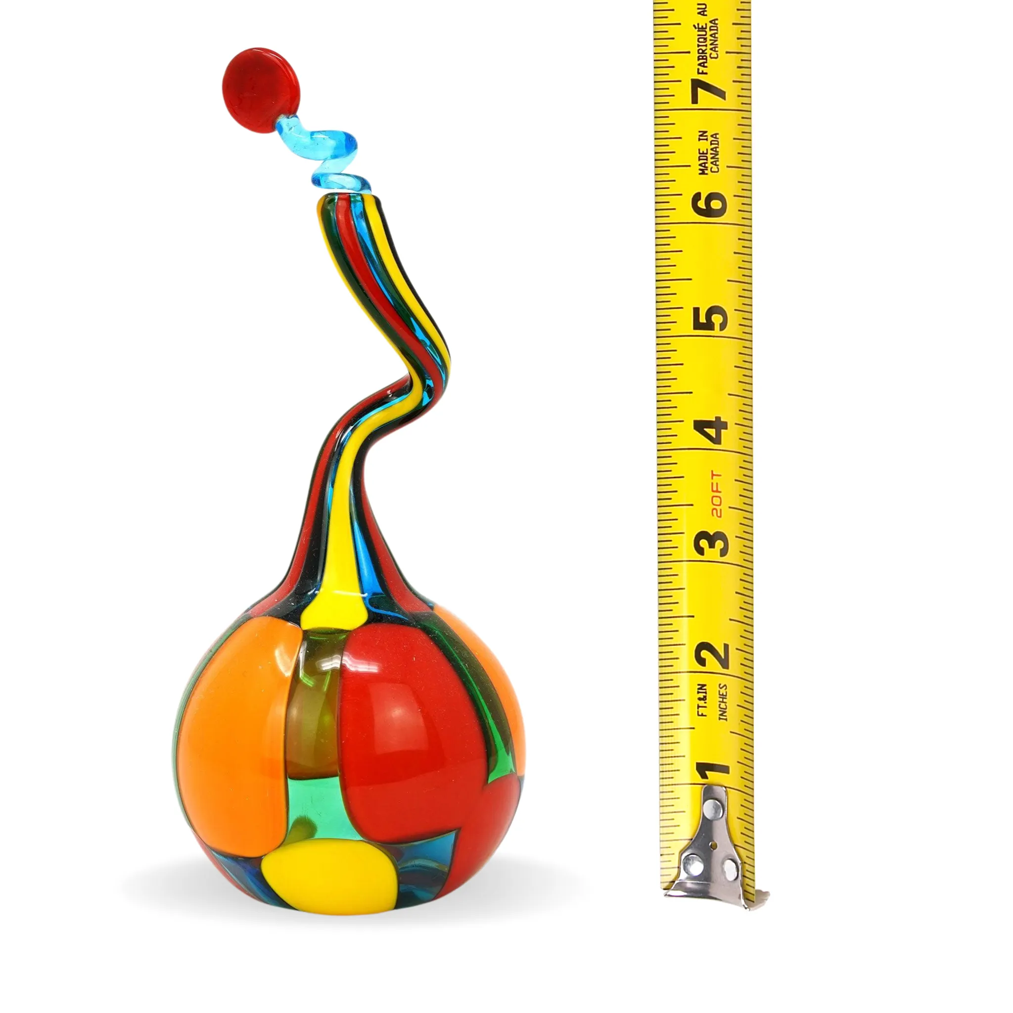Pazzia Murano Glass Perfume Bottle, Handblown Glass Art