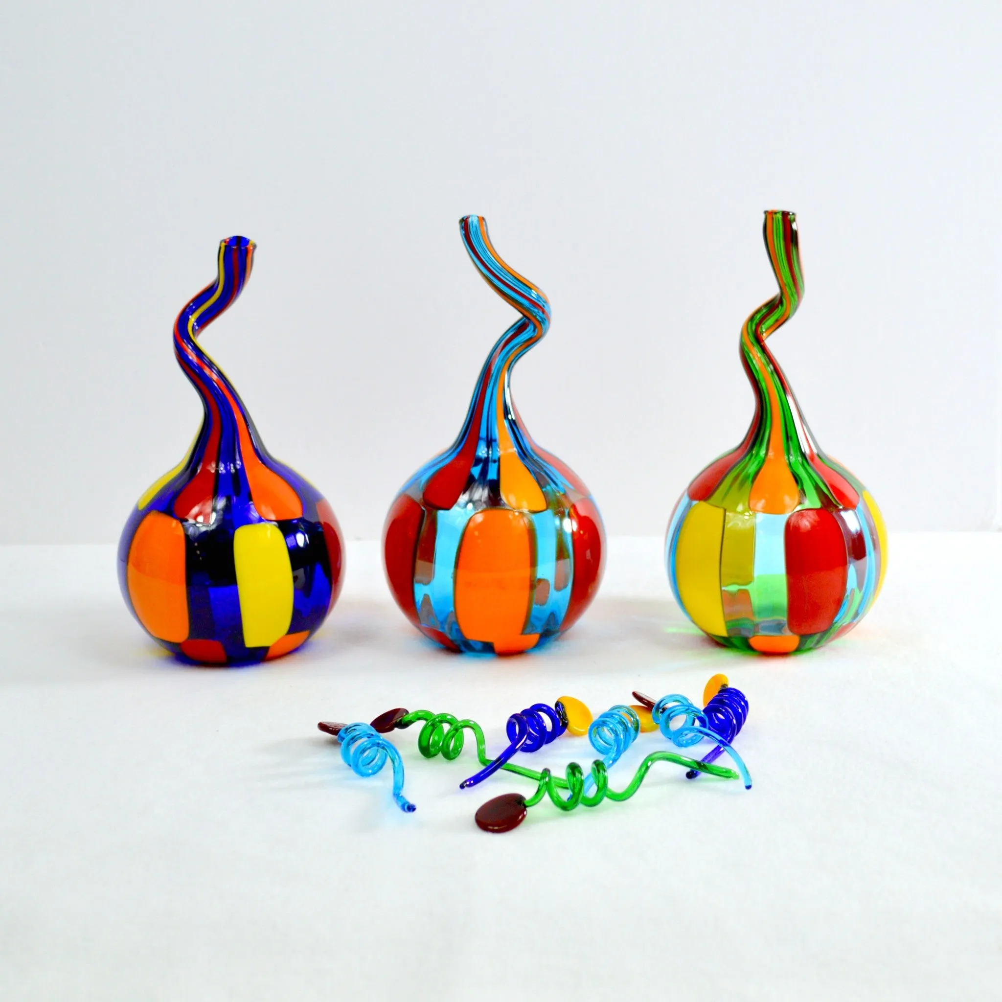 Pazzia Murano Glass Perfume Bottle, Handblown Glass Art