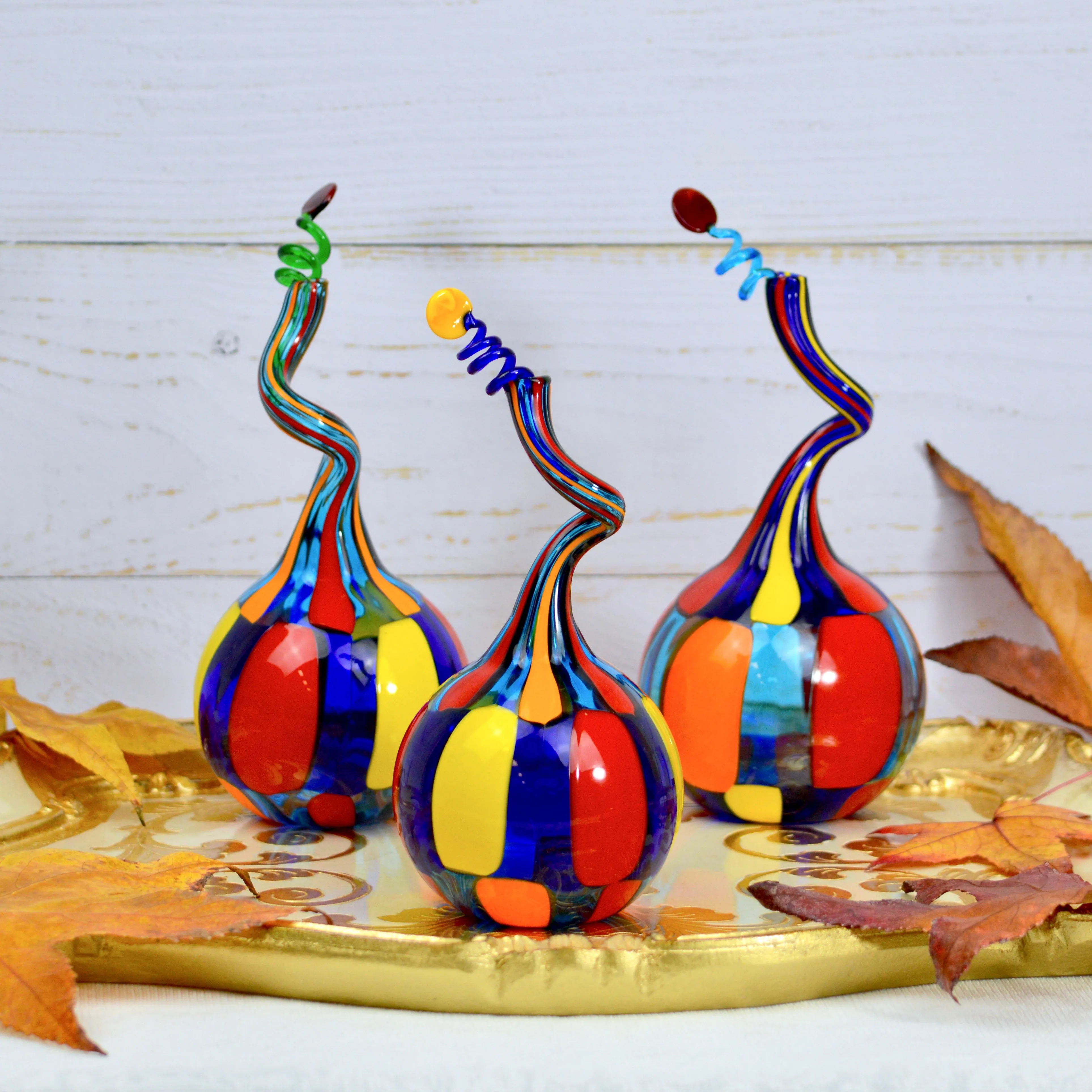 Pazzia Murano Glass Perfume Bottle, Handblown Glass Art
