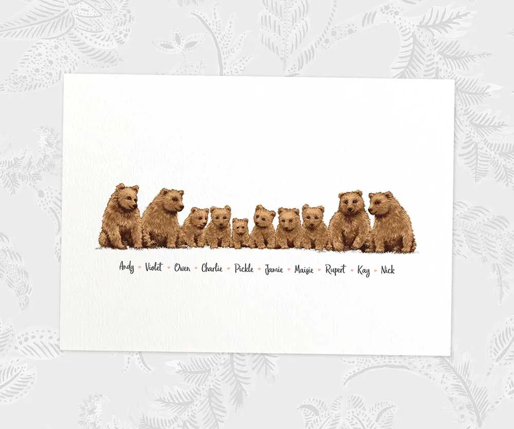 Personalised Bear Family Portrait