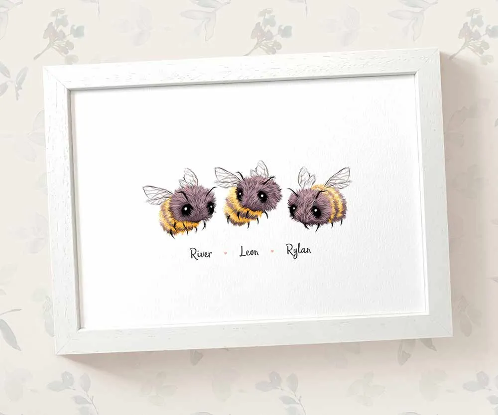 Personalised Bumble Bee Family Portrait