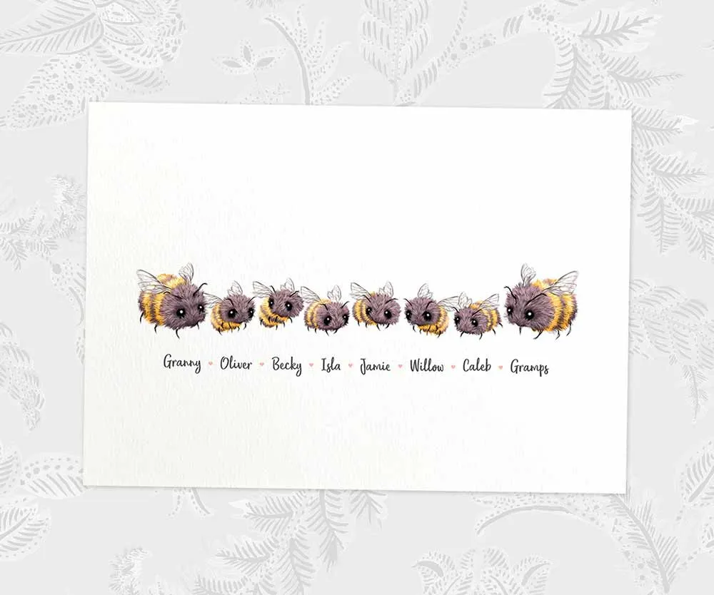 Personalised Bumble Bee Family Portrait