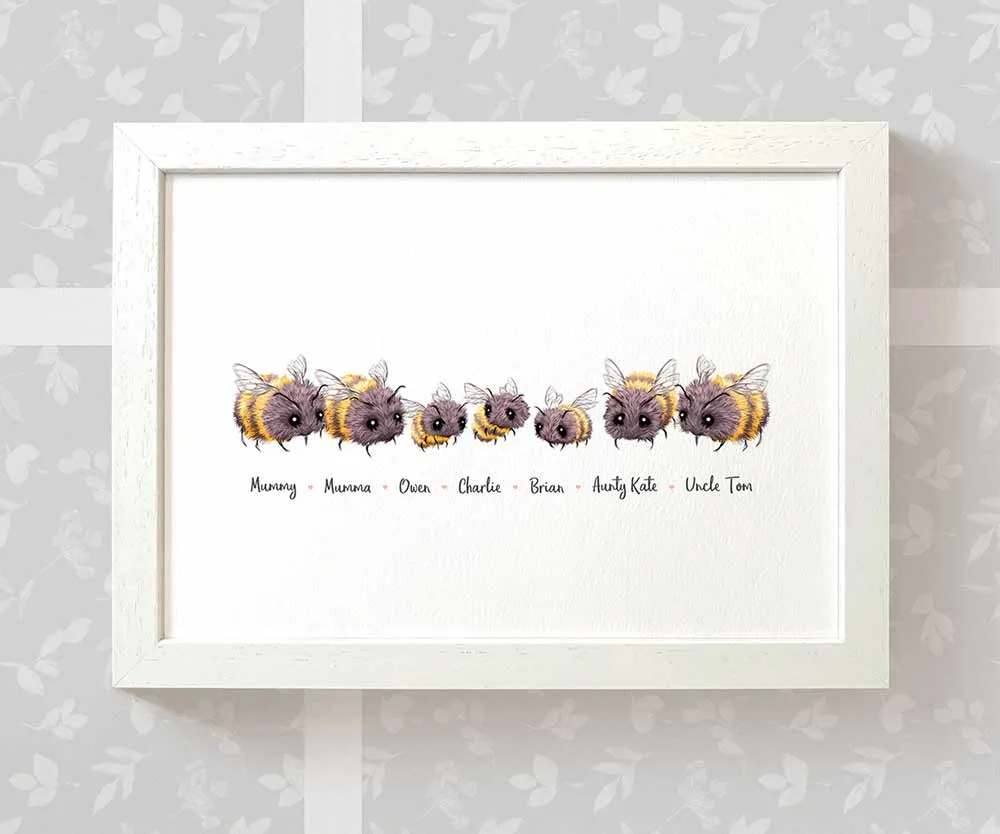 Personalised Bumble Bee Family Portrait