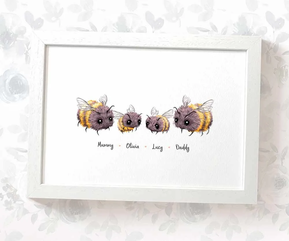Personalised Bumble Bee Family Portrait