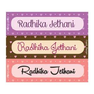 Personalised Hearts Waterproof Stickers - Rectangular