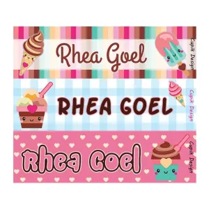 Personalised Ice-Cream Waterproof Stickers - Rectangular