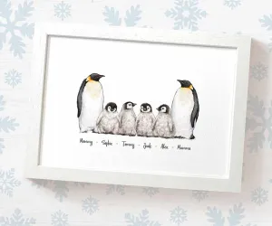 Personalised Penguin Family Portrait