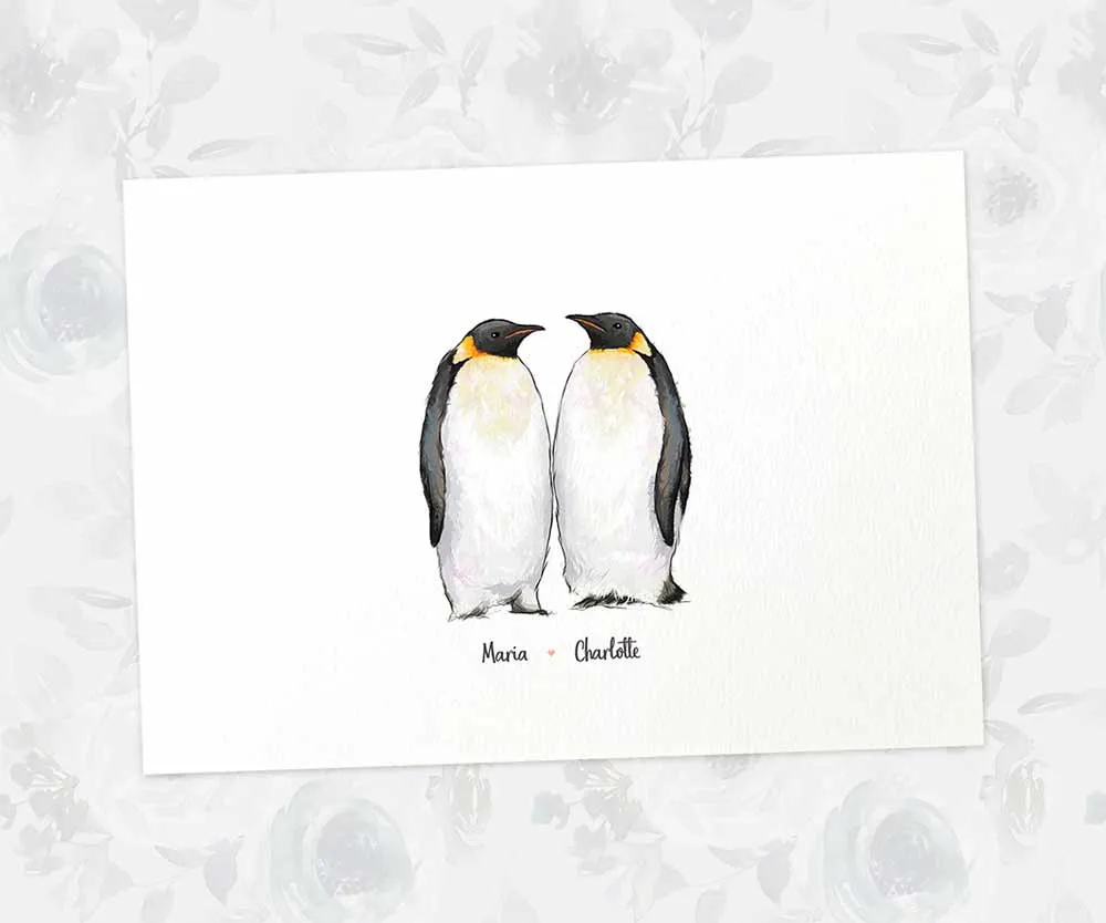 Personalised Penguin Family Portrait