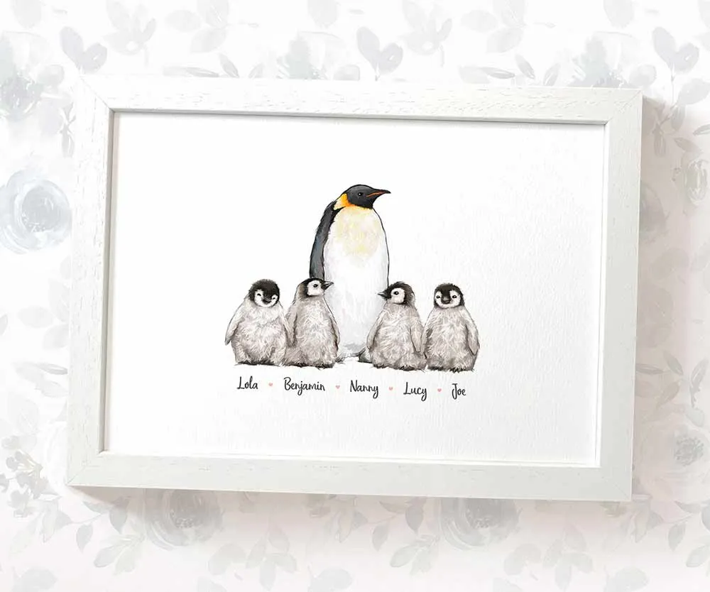 Personalised Penguin Family Portrait