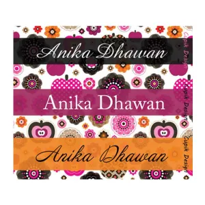 Personalised Pink & Black Floral Waterproof Stickers - Rectangular