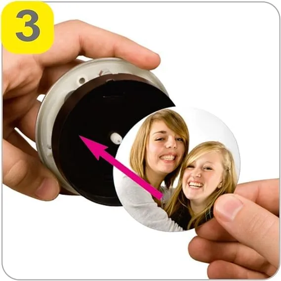 Personalized Table Clock with Interchangeable Pictures, Magnetic Back for Fridge Display a Perfect and Unique Gift or Souvenir (Love)