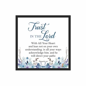 Printality Wall Photo Frame Trust in the Lord Bible Verse Printed Wall Hanging Photo Frame for Home Décor Jesus Quotes Photo Frames for Christian Wall Frames