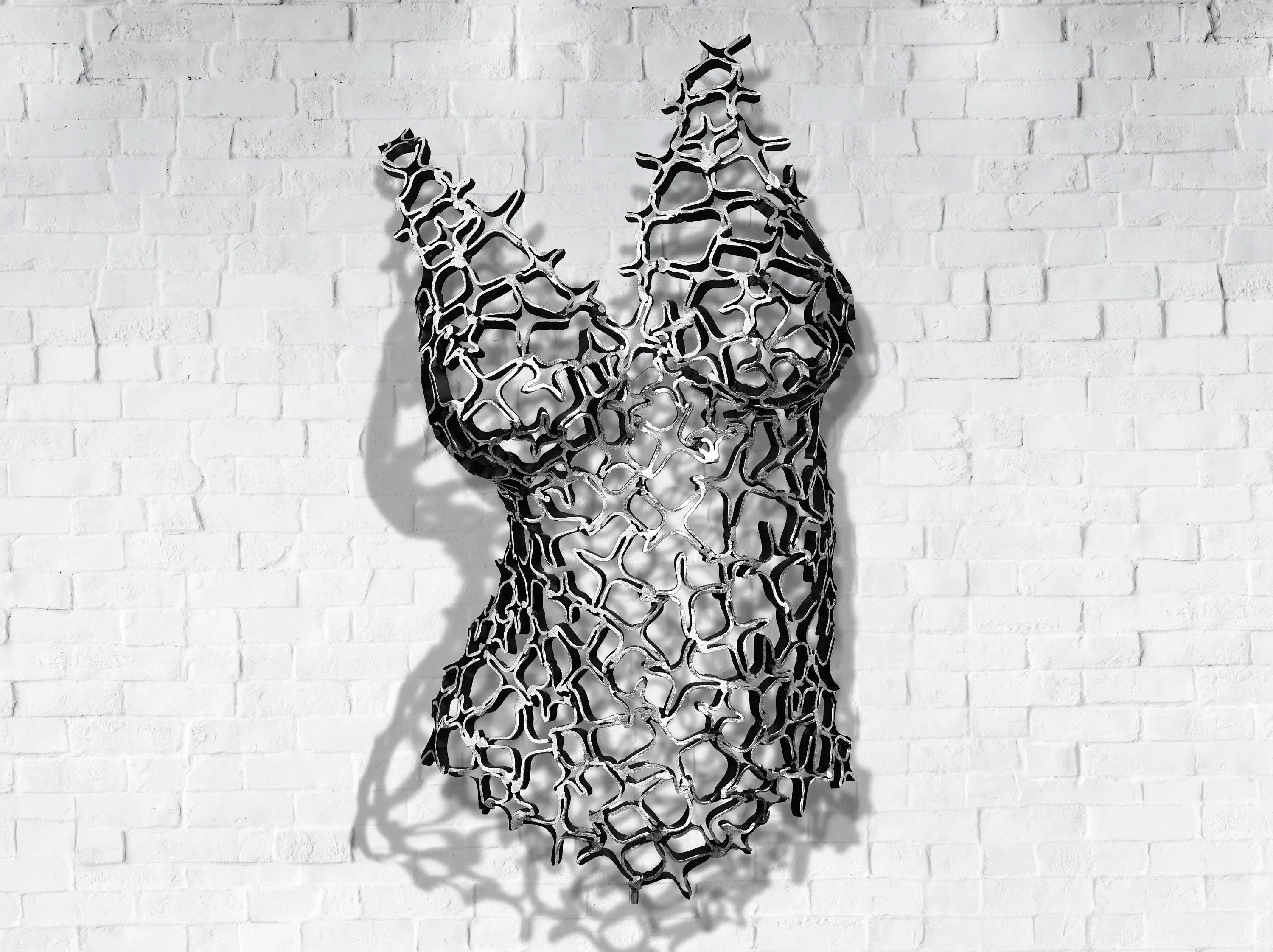 "Iza, Lace Whisperer" Modern Metal Wall Art