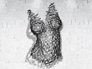 "Iza, Lace Whisperer" Modern Metal Wall Art