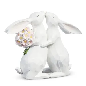 Raz Imports 2024 Easter 12.5" Kissing Bunny Couple