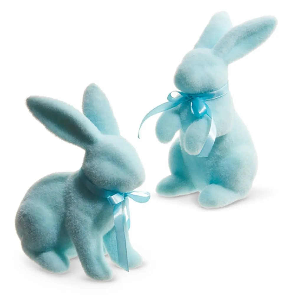 Raz Imports 2024 Easter 8.75" Flocked Bunny, Asst of 2
