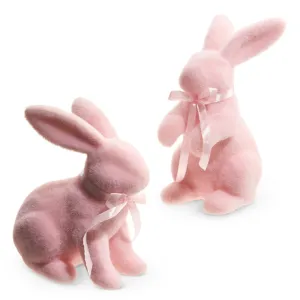 Raz Imports 2024 Easter 8.75" Flocked Bunny, Asst of 2