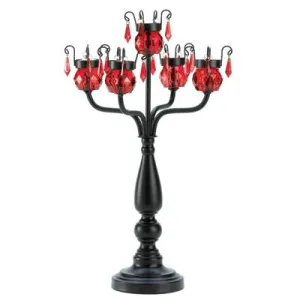 Red Bejeweled Candelabra