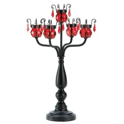 Red Bejeweled Candelabra