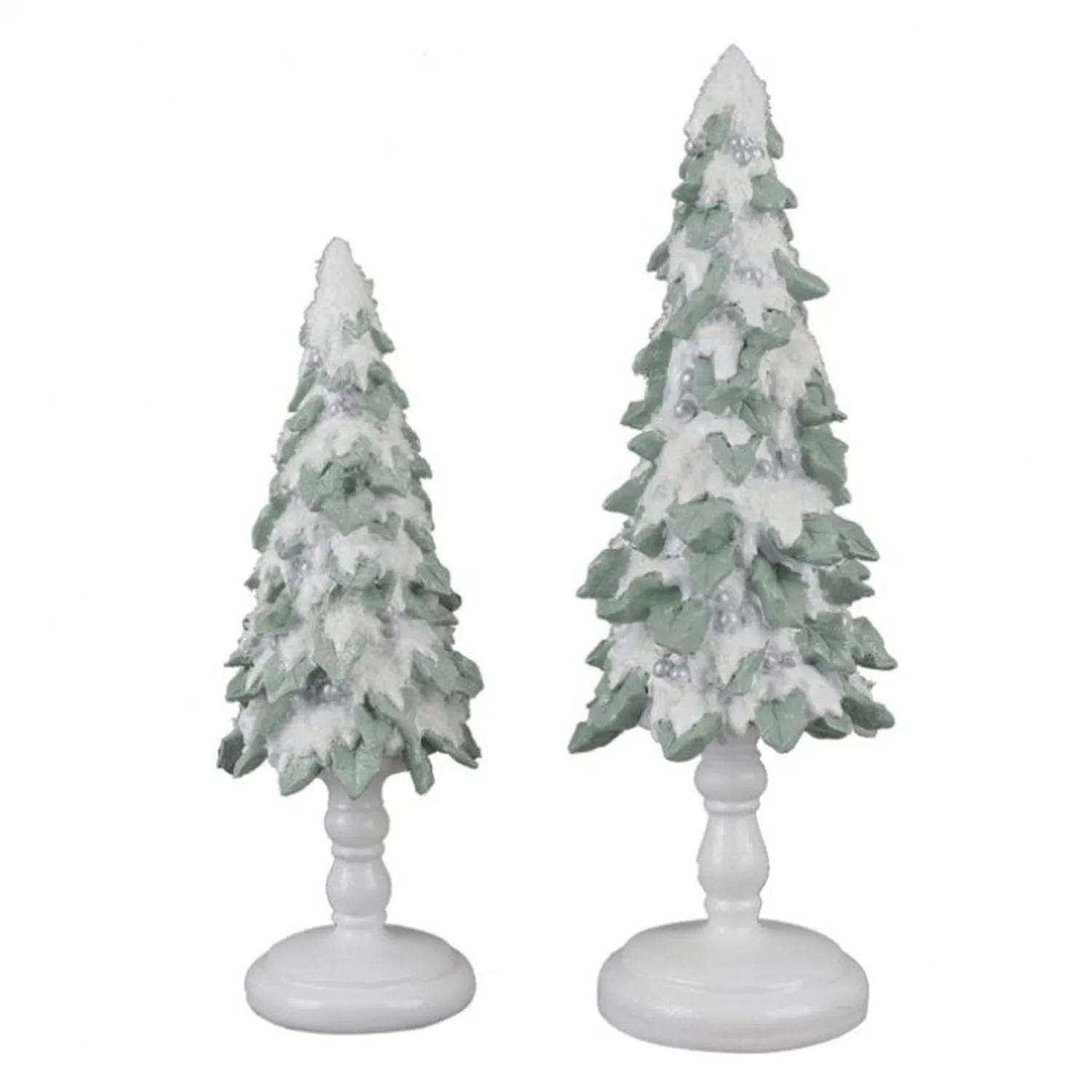 Regency International 14-17"Resin Frosted Tree, Set Of 2