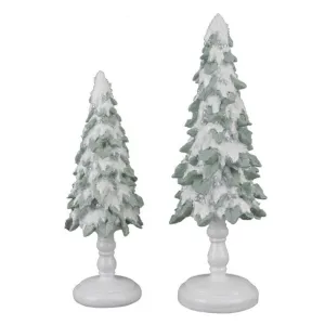 Regency International 14-17"Resin Frosted Tree, Set Of 2