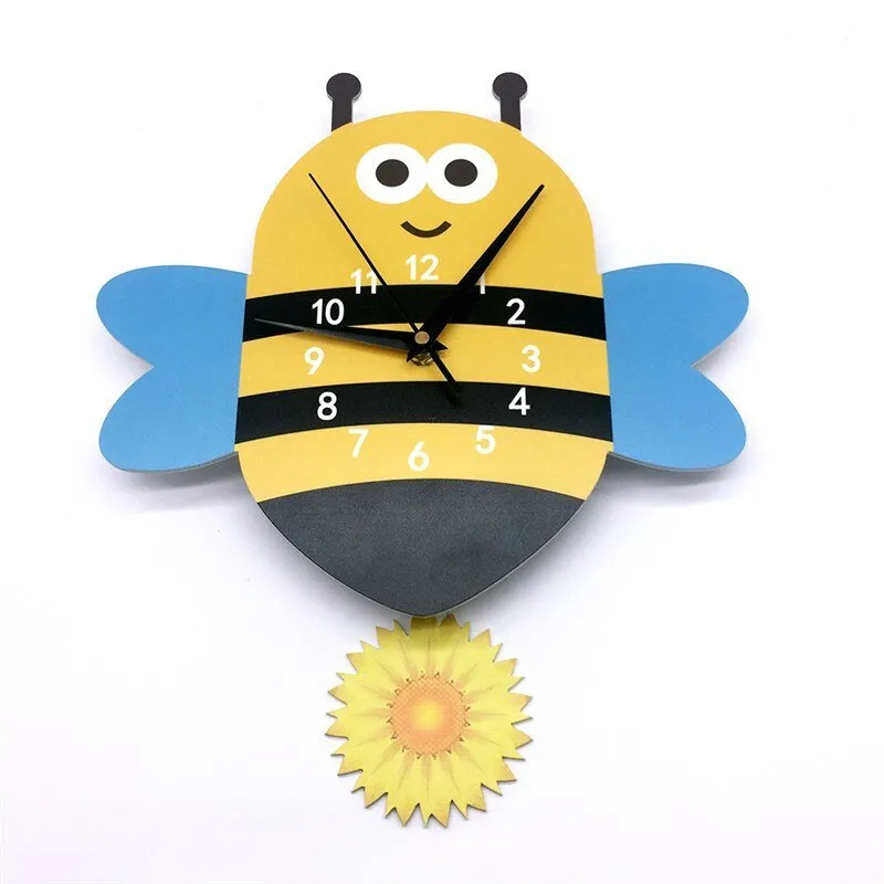 Rocket Wall Clock for Kids Bedroom Home Decoration