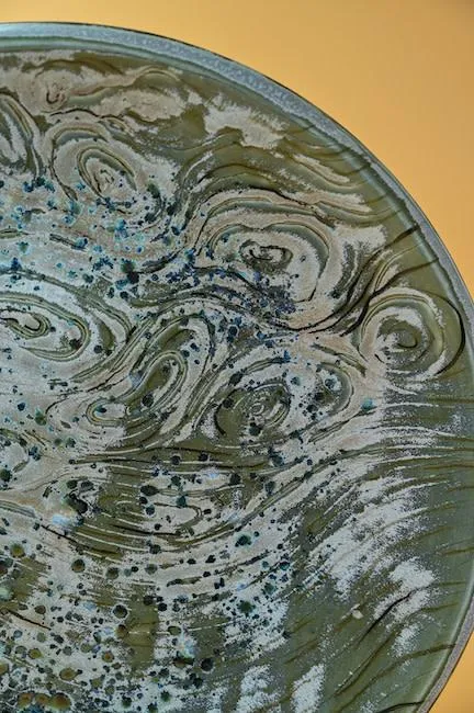 Round Stoneware Engraved Platter