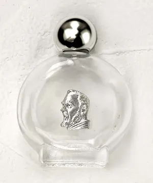 Saint Pio Small Silhouette Glass Holy Water Bottle - Pack of 12