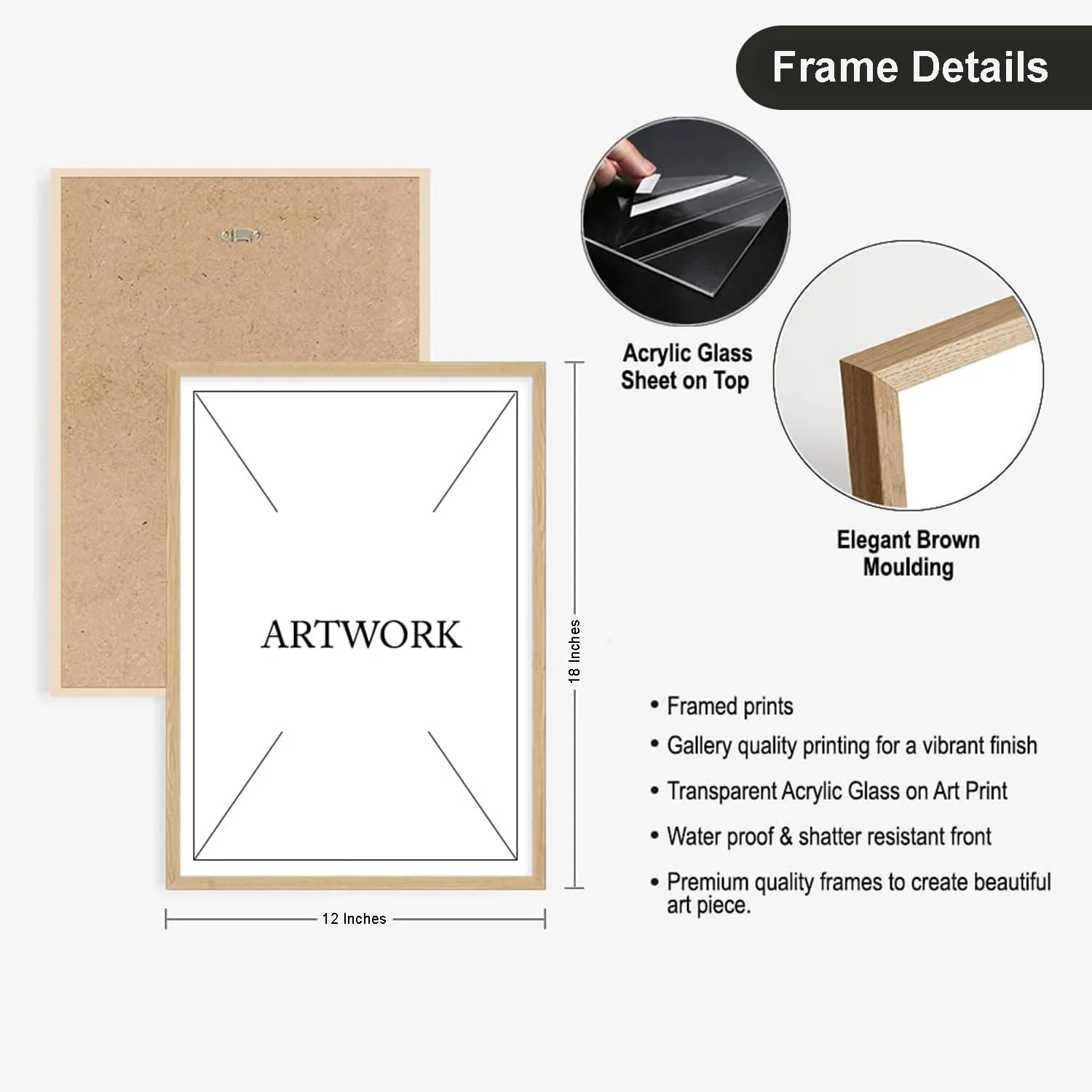 SANVIK CREATIONS Lord Shree Ram Photo Frame Collection - Small and Large Acrylic Frames for Table, Temple Wall, Mandir, Gym, and Outdoor Spaces, Home Decor (12 x 18, Gold-01)