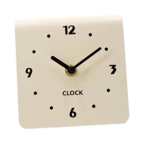SECRET DESIRE Table Clock Figurine Arabic Numbers Simple Desk Clock for Bedroom Shelf Shop White