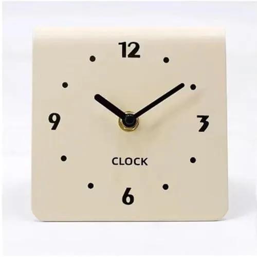 SECRET DESIRE Table Clock Figurine Arabic Numbers Simple Desk Clock for Bedroom Shelf Shop White