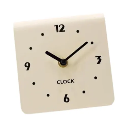 SECRET DESIRE Table Clock Figurine Arabic Numbers Simple Desk Clock for Bedroom Shelf Shop White