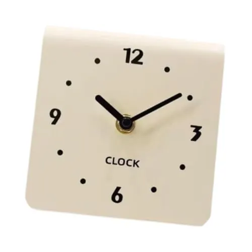 SECRET DESIRE Table Clock Figurine Arabic Numbers Simple Desk Clock for Bedroom Shelf Shop White