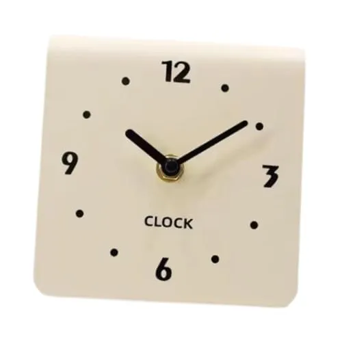 SECRET DESIRE Table Clock Figurine Arabic Numbers Simple Desk Clock for Bedroom Shelf Shop White