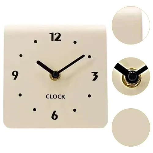 SECRET DESIRE Table Clock Figurine Arabic Numbers Simple Desk Clock for Bedroom Shelf Shop White