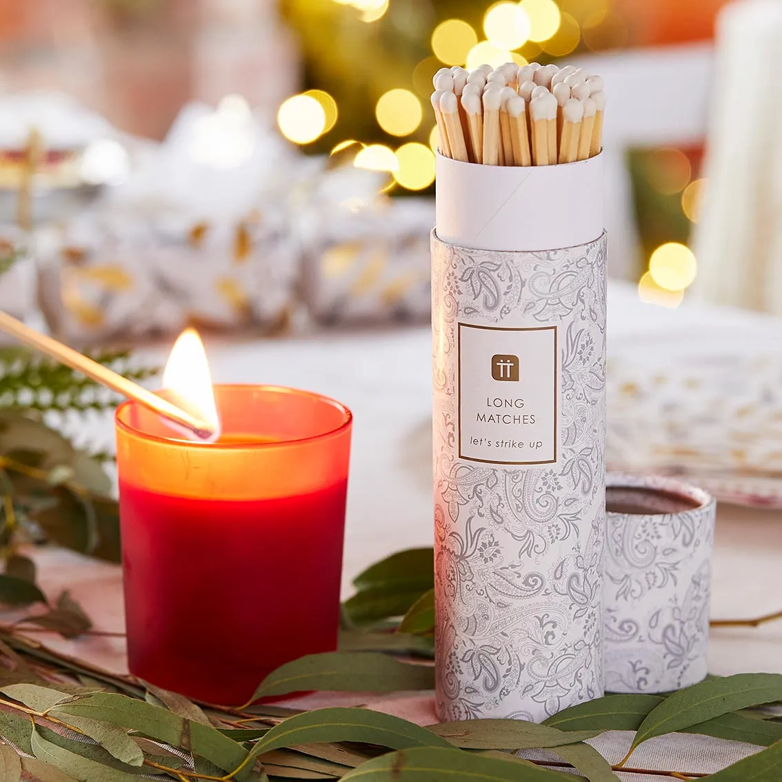 Silver Paisley Tube Of Matches