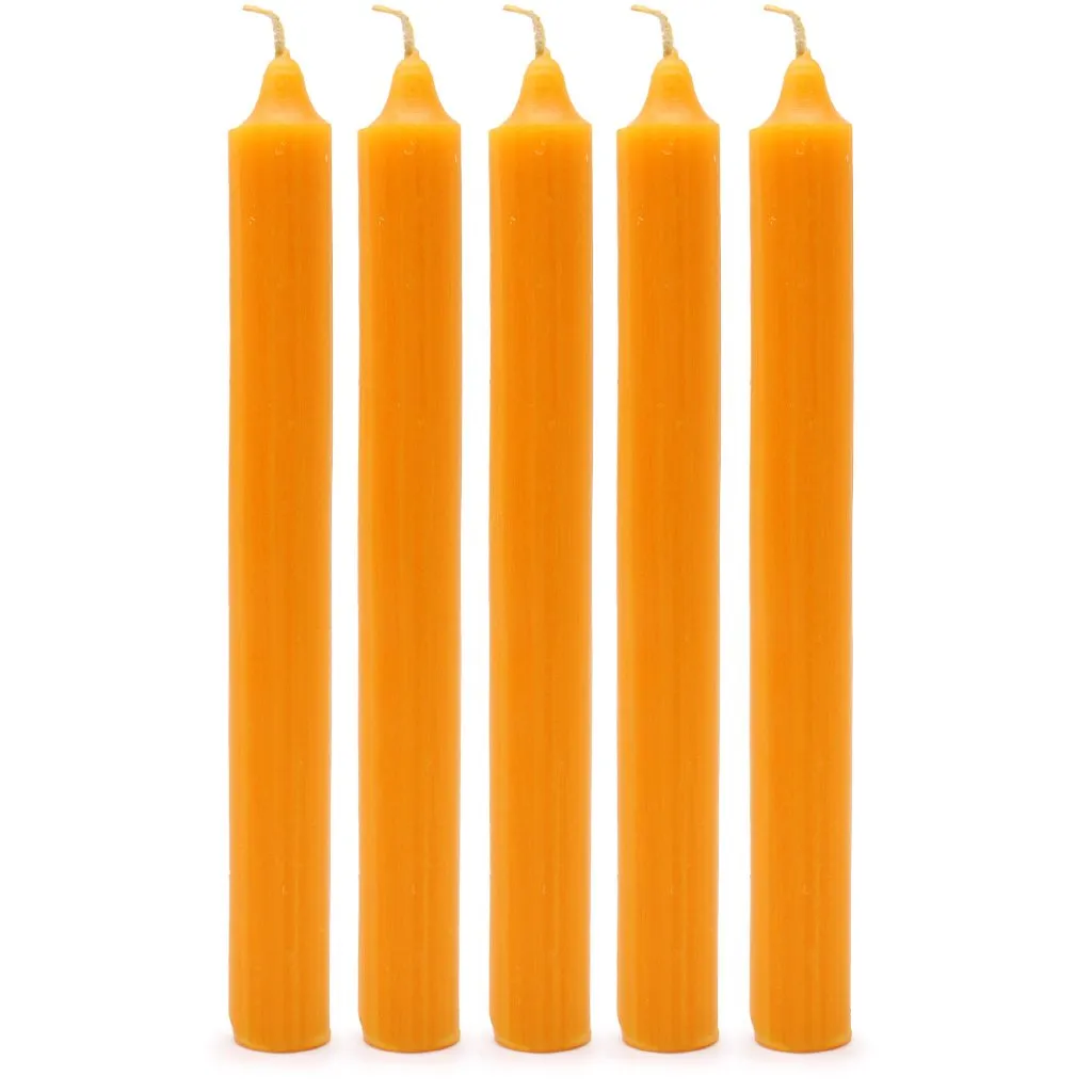 Solid Colour Dinner Candles - Pack of 5 - Made in the UK - 16 Colours