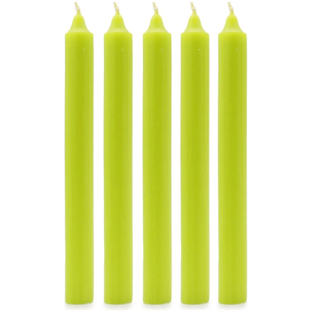 Solid Colour Dinner Candles - Pack of 5 - Made in the UK - 16 Colours