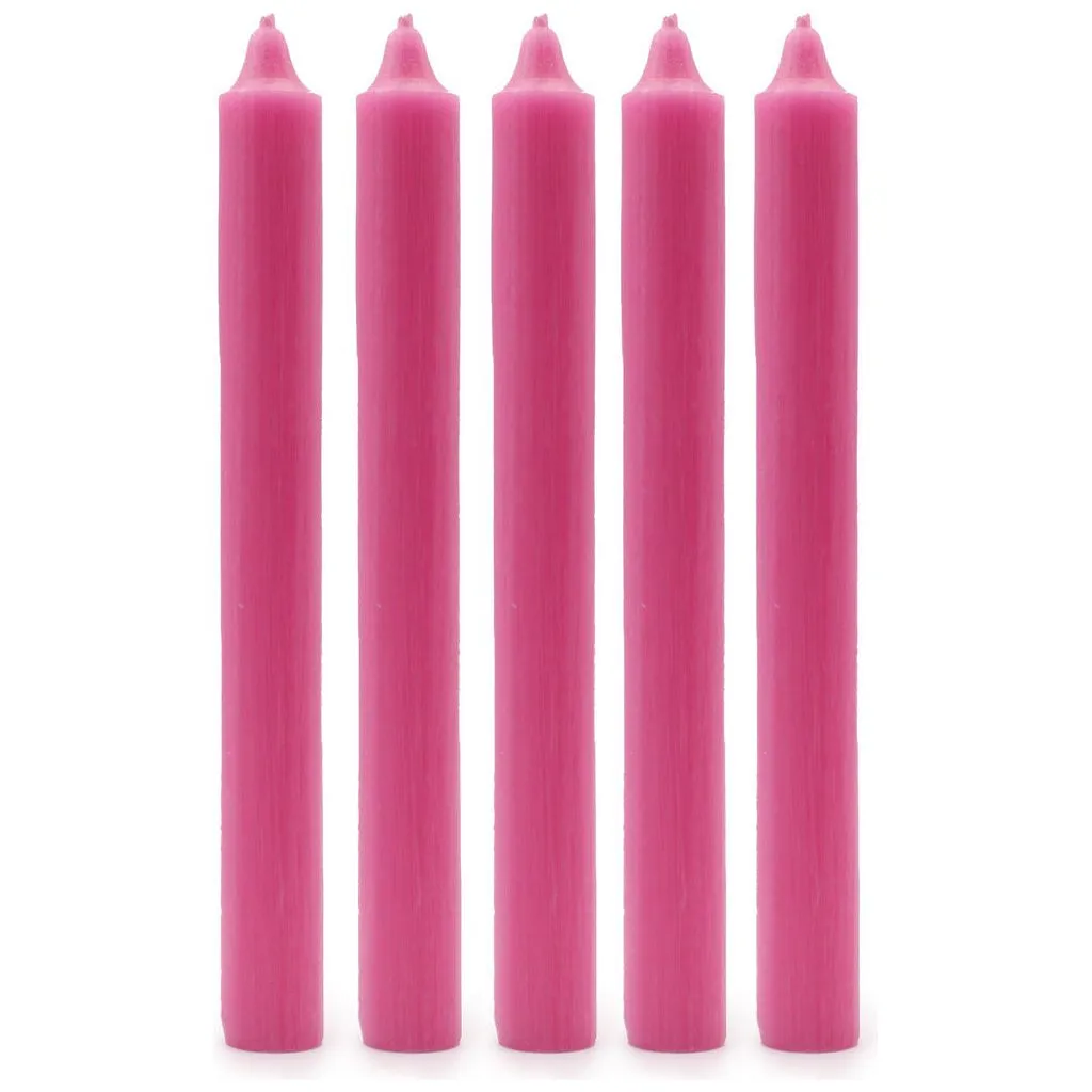 Solid Colour Dinner Candles - Pack of 5 - Made in the UK - 16 Colours